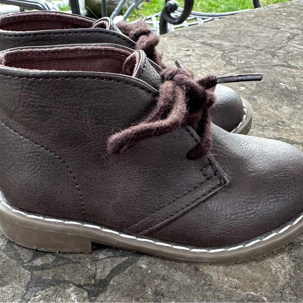 Boys Uniform Lace Up Boots - Brown